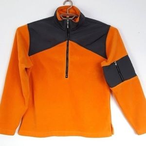 Woolrich Fleece Half zip Orange Fleece Pullover M